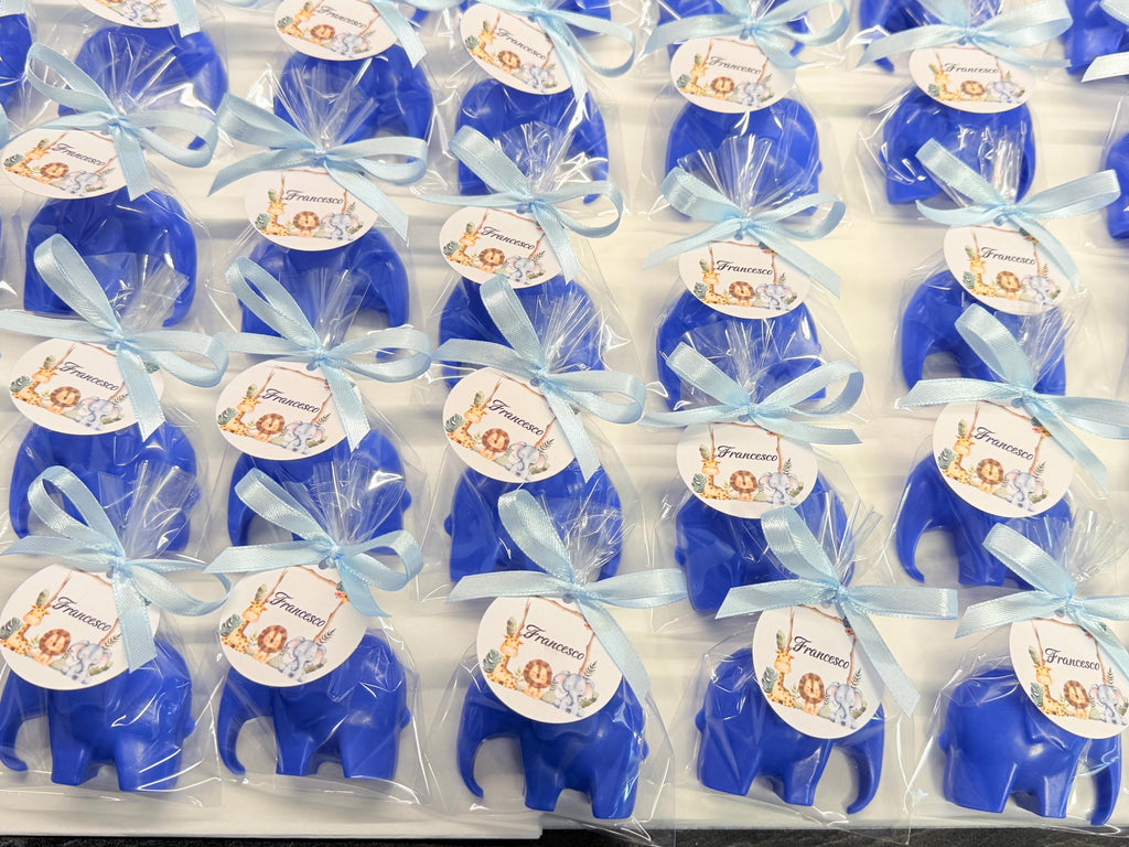 SAPONE "ELEFANTINO" con sacchetto trasparente e tag personalizzato