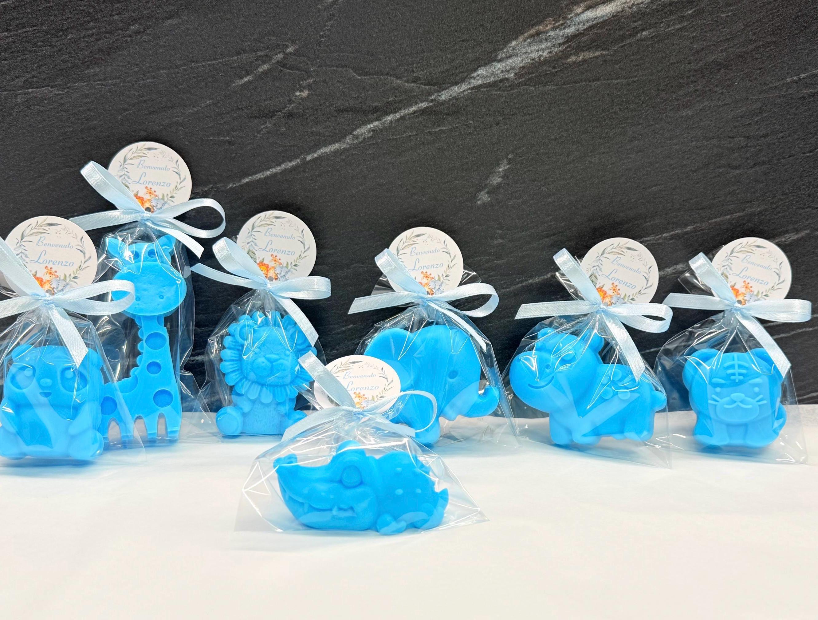 "SAFARI" SOAP MIX (7 different animals) with transparent bag and personalized tag