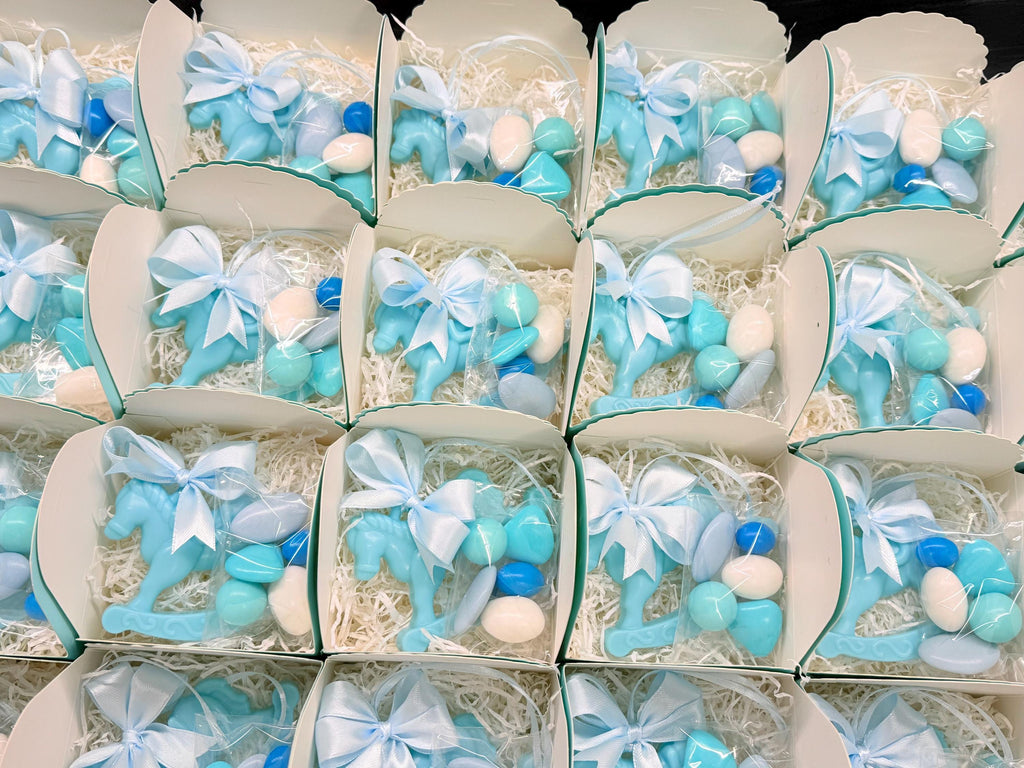 BONBONNIÈRES SAVON personnalisées Cheval à bascule /bonbonnières baptême/baby shower/naissance bébés/anniversaire enfants/Cheval à bascule/dragées