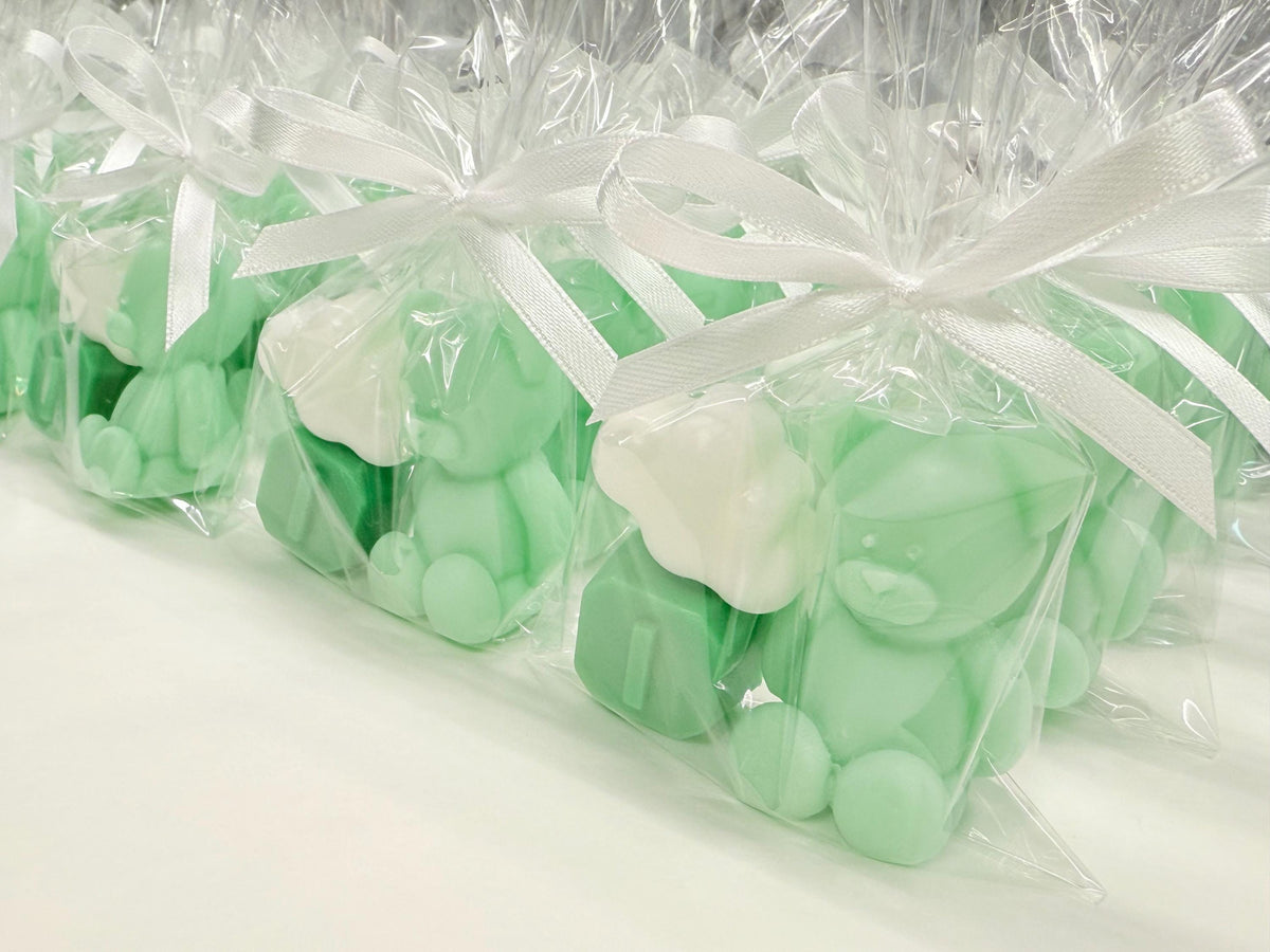 SAPONE "ORSETTO + LETTERA + NUVOLETTA" con Sacchetto Trasparente e Tag Personalizzato