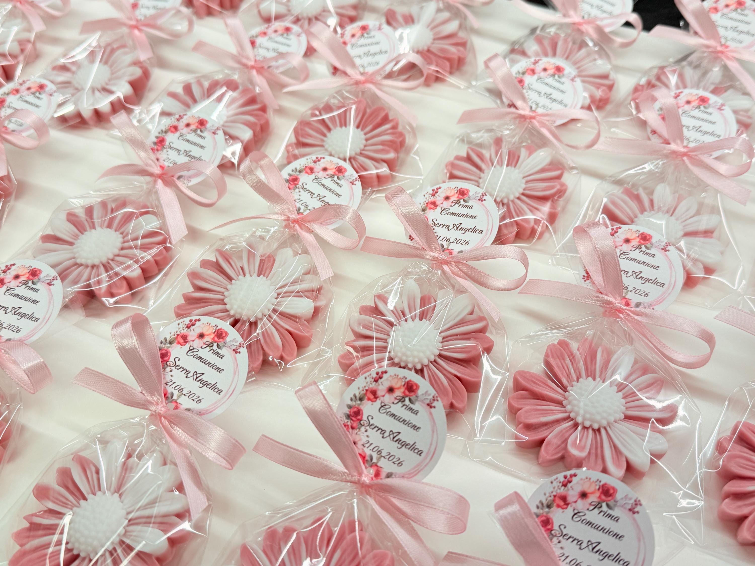SAPONE "MARGHERITA SFUMATA"  con sacchetto trasparente e tag personalizzato