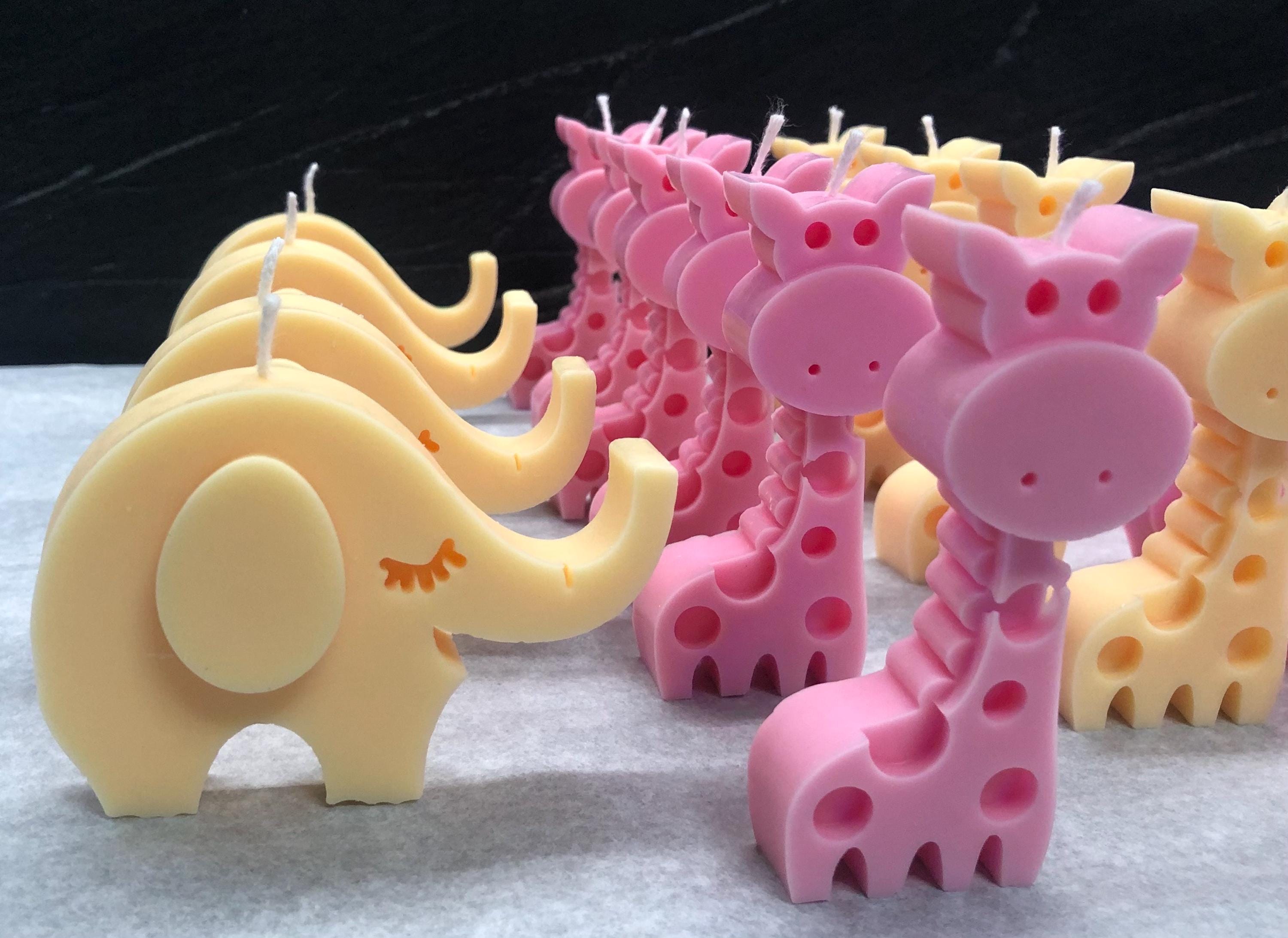 ODORLESS GIRAFFE CANDLE personalized/christening favors/baby shower/birth/communion/confirmation/Safari/children's birthday