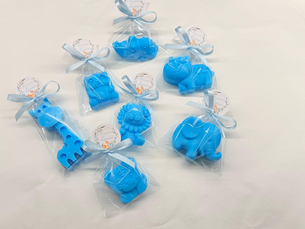 "SAFARI" SOAP MIX (7 different animals) with transparent bag and personalized tag