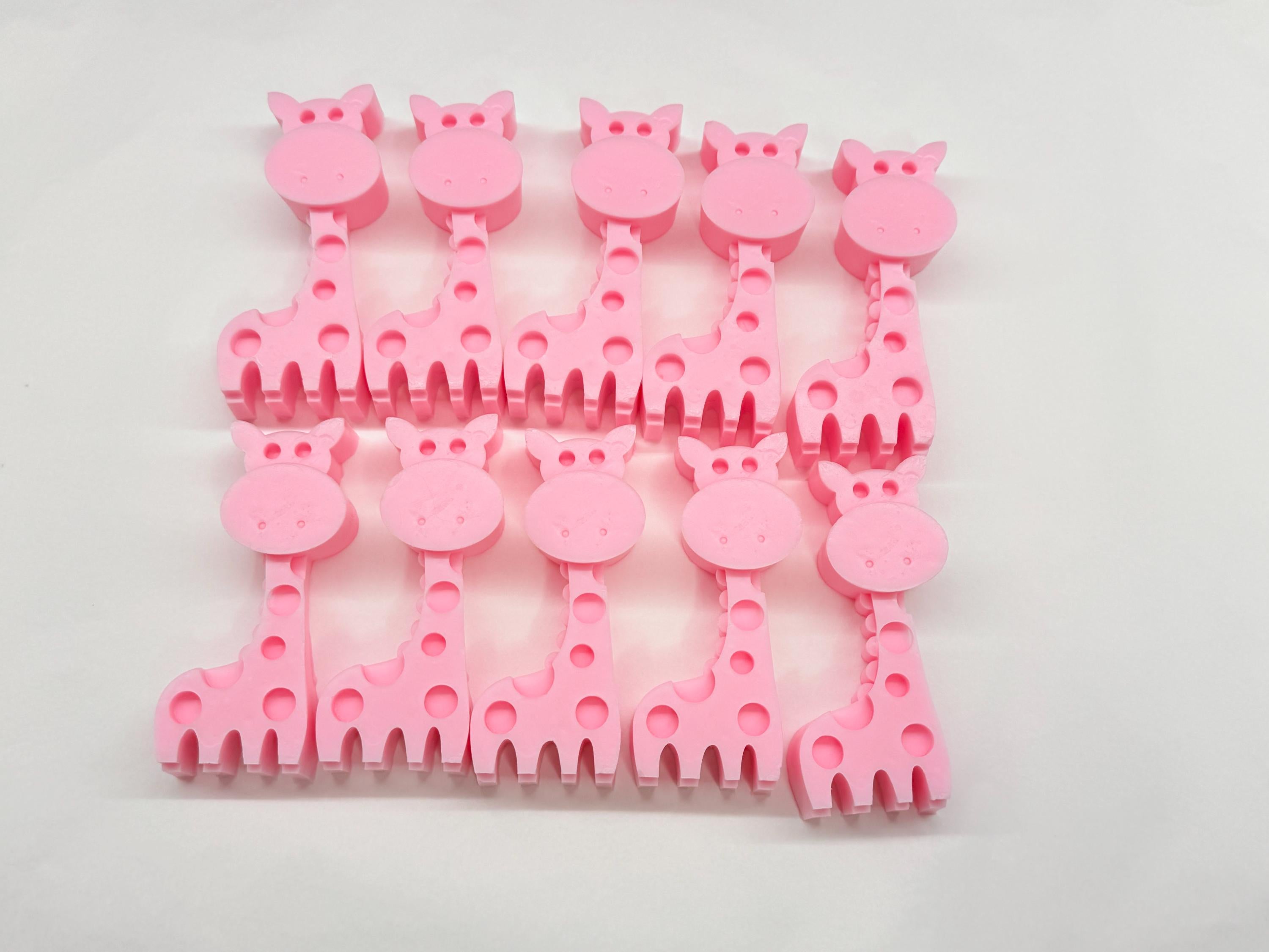 Savons GIRAFFE avec sachet transparent et étiquette personnalisée/baptême/baby shower/naissance/SAFARI/anniversaire enfants