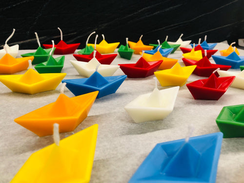 SCENTED BOAT CANDLE/christening favors/birth/baby shower/children's birthday/communion/confirmation/wedding/soy wax/handmade
