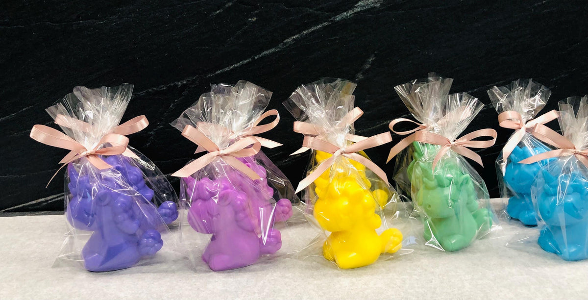 SAPONE "UNICORNO" con sacchetto trasparente e tag personalizzato