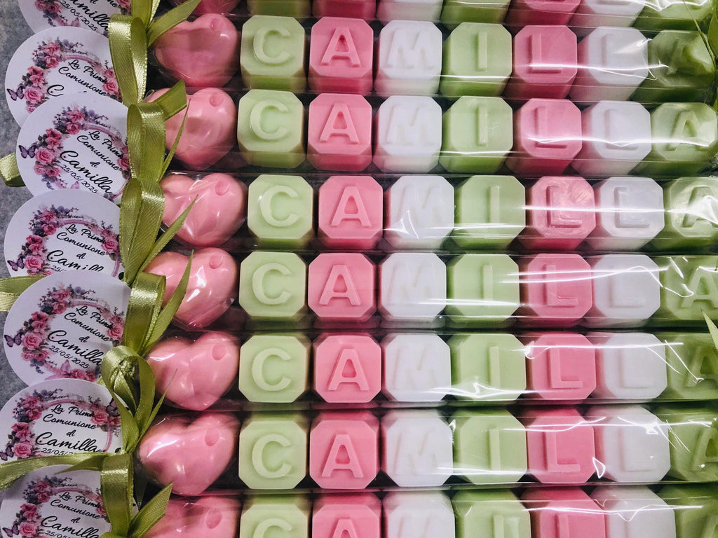 SAPONE-BOMBONIERA "NOME + CUORICINO" PERSONALIZZABILE