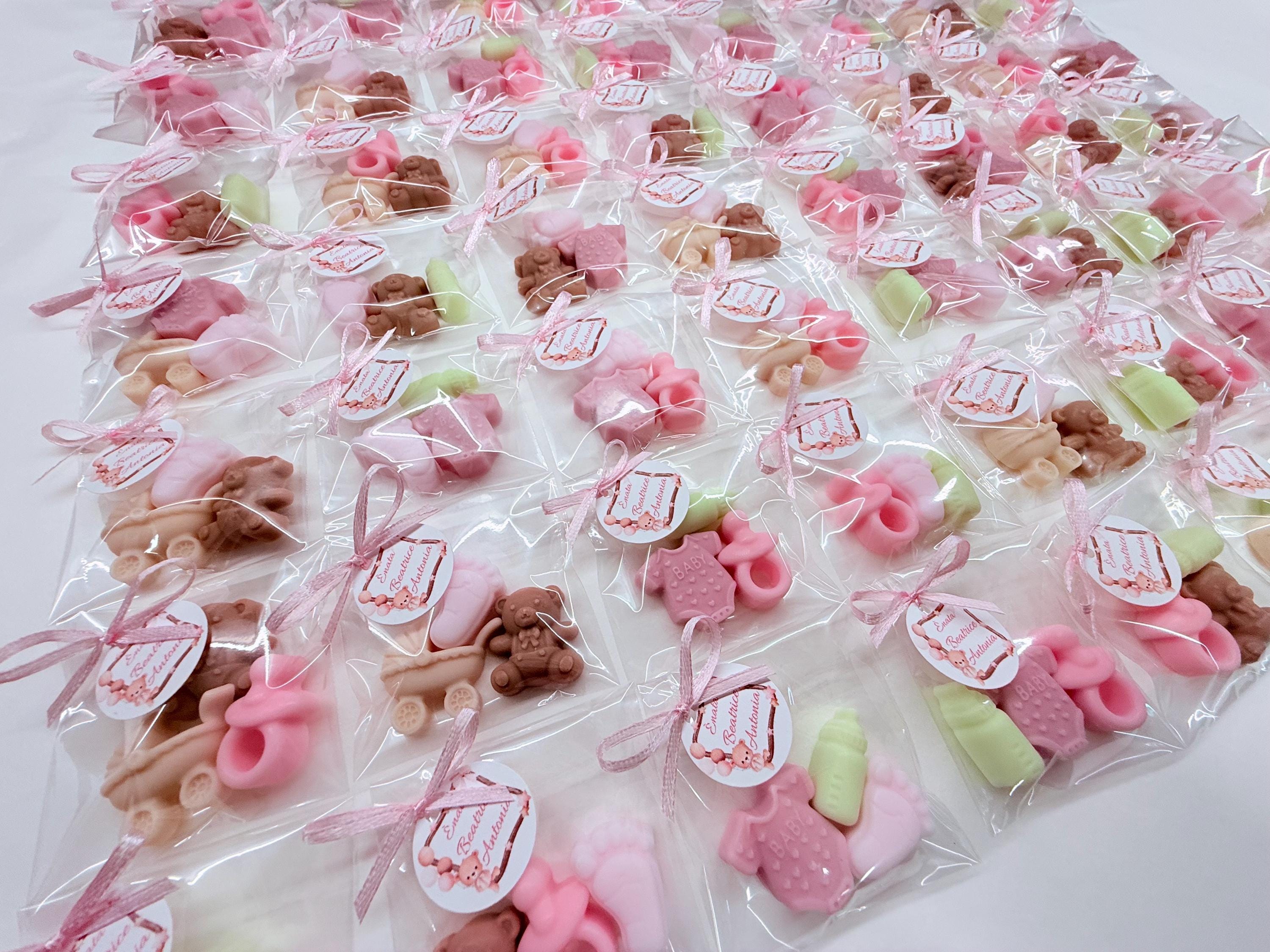 Mix of 3 mini BIRTH soaps with clear bag and personalized tag