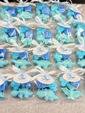 MÉLANGE de 3 SAVONNETTES avec sachet transparent/dragées baptême/naissance/baby shower/anniversaire enfants/dinosaure/nuage/lettre/