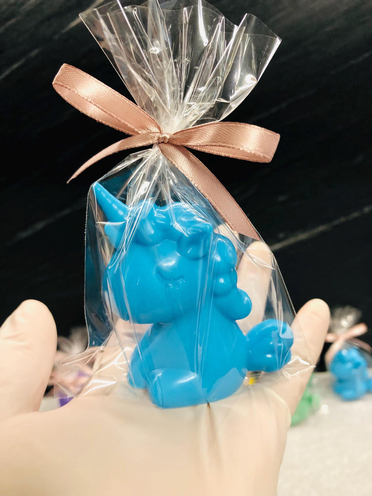 SAPONE "UNICORNO" con sacchetto trasparente e tag personalizzato