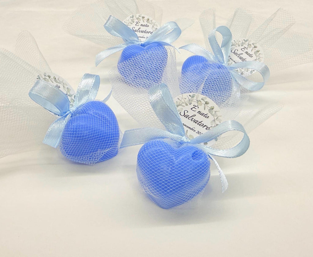 SAPONE "CUORICINO" con tulle e tag personalizzato