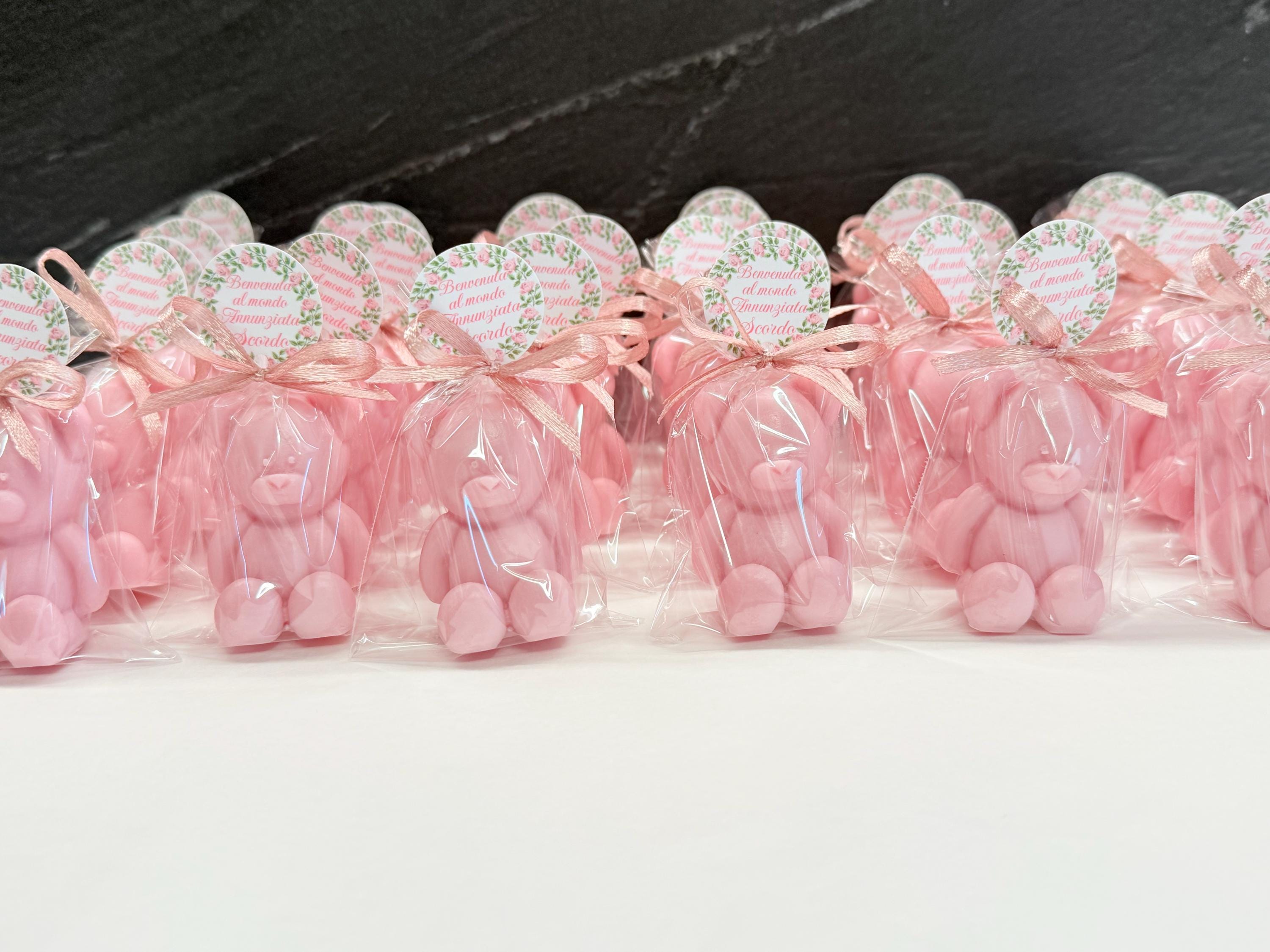 SAPONE "ORSETTO" personalizzato con sacchetto trasparente e tag personalizzato