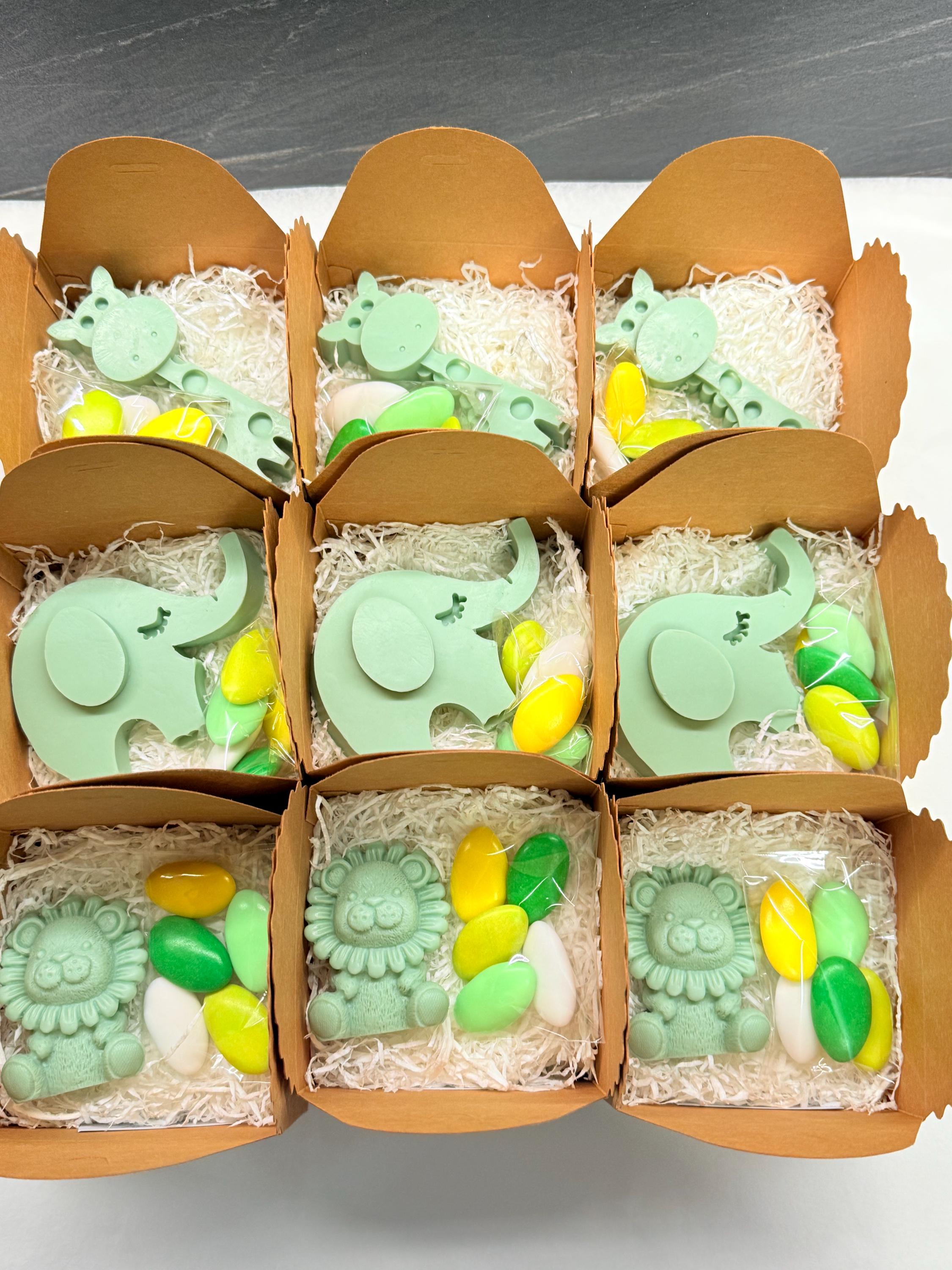 "SAFARI" SOAP MIX with box, confetti, and custom tag