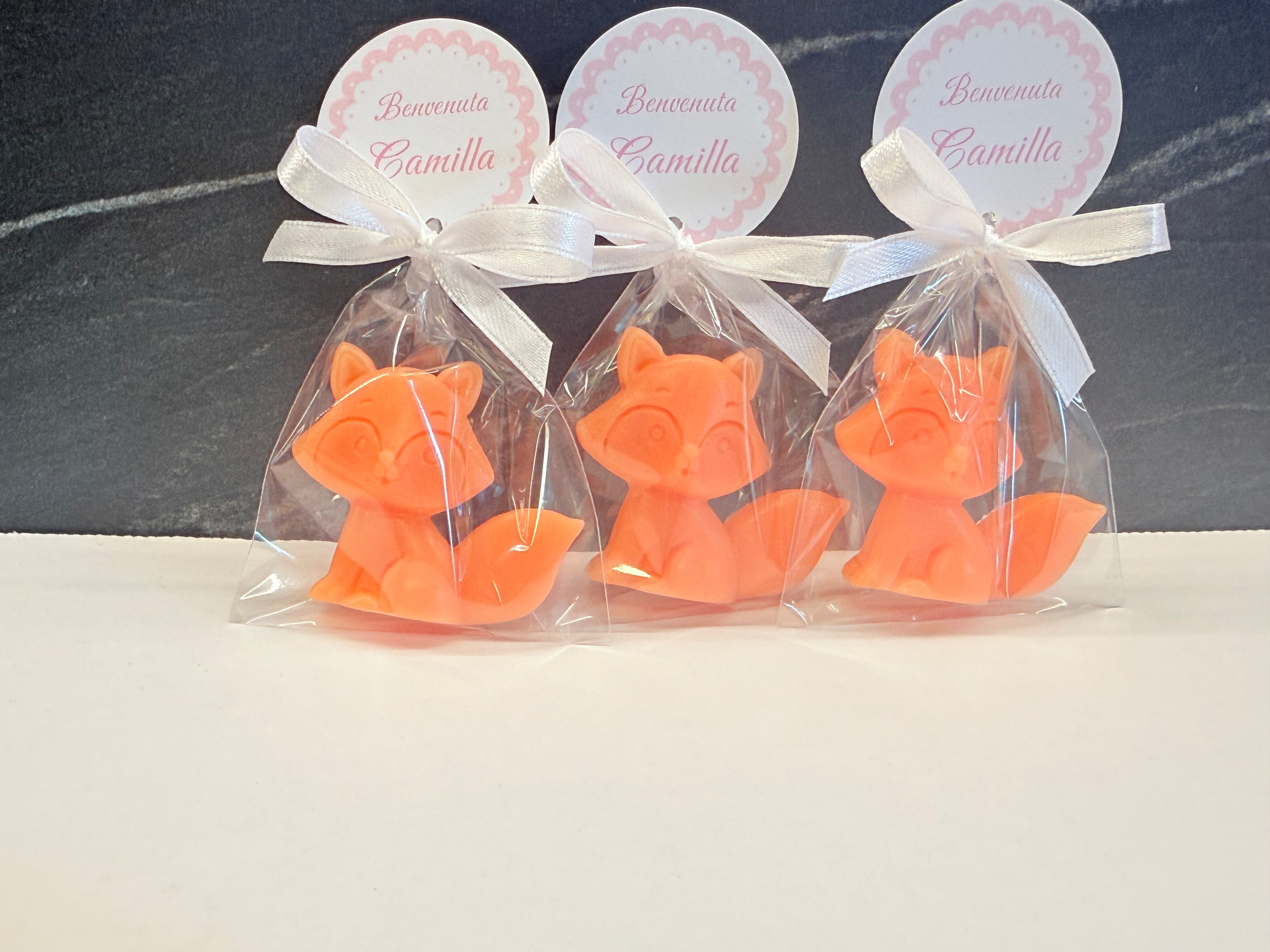 SAPONE "VOLPINA" con sacchetto trasparente e tag personalizzato