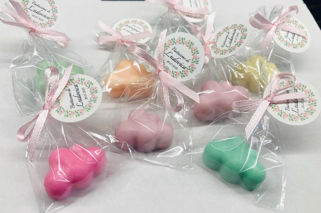MINI SAPONE "NUVOLETTA" con sacchetto trasparente e tag personalizzato