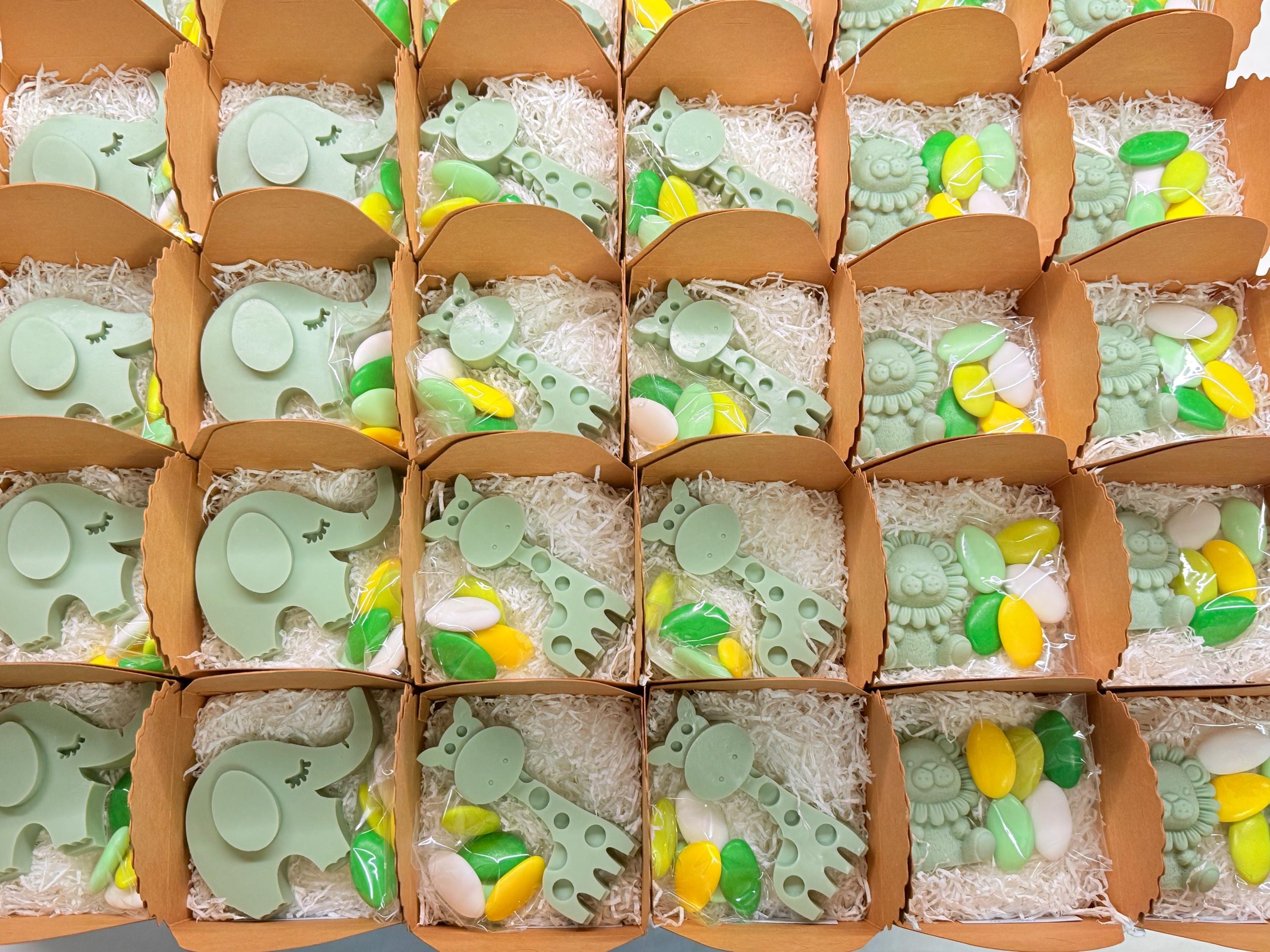 MIX SAPONE "SAFARI" con scatola, confetti e tag personalizzato