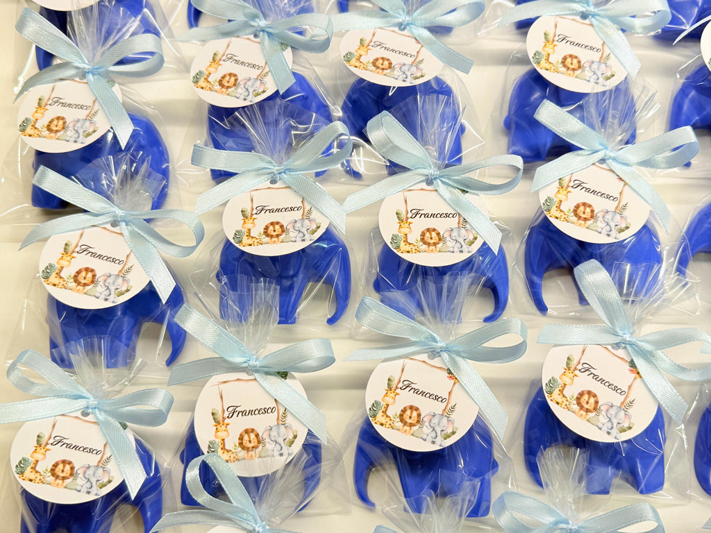 SAPONE "ELEFANTINO" con sacchetto trasparente e tag personalizzato