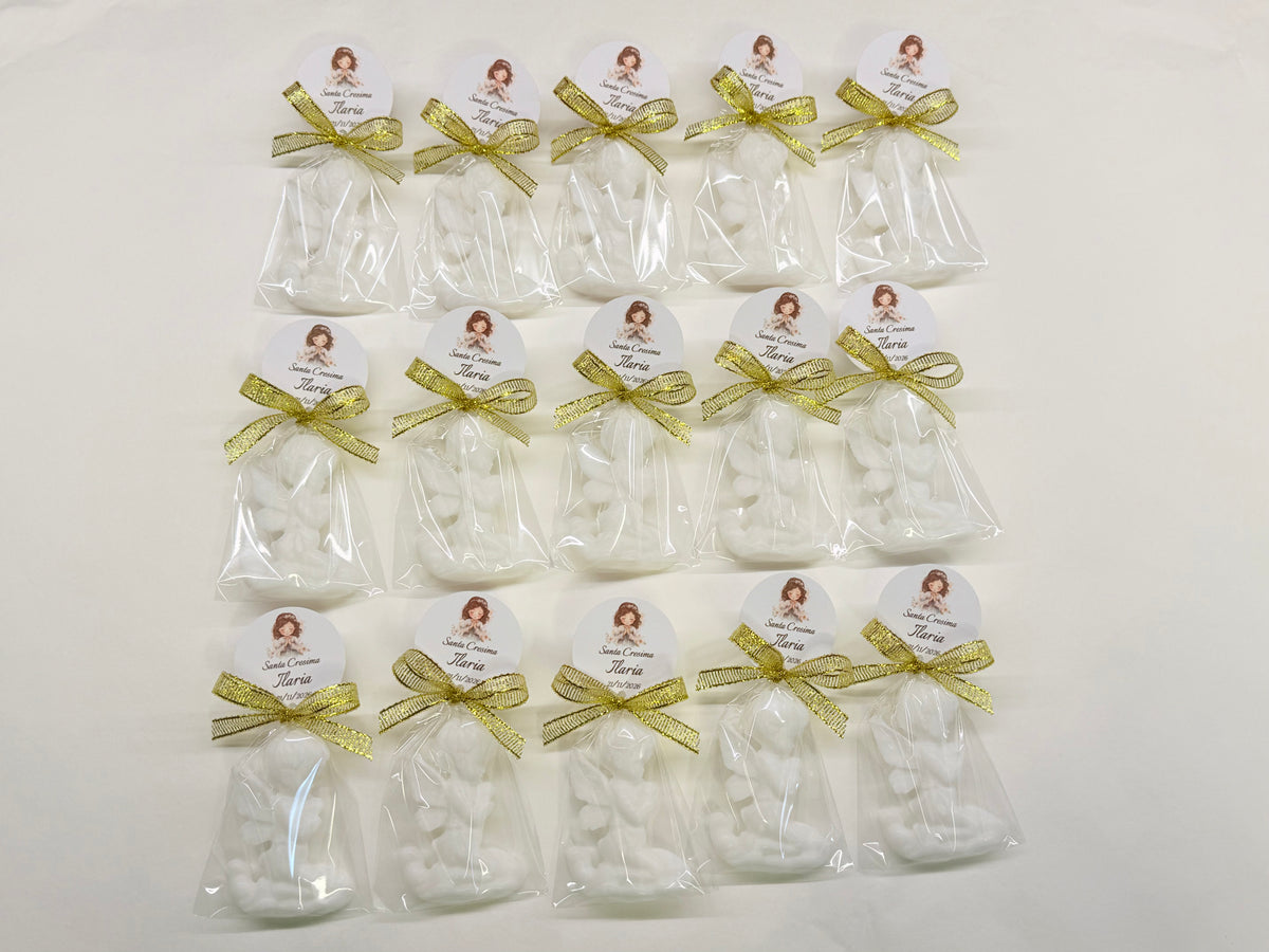 SAPONE "ANGIOLETTO"  con sacchetto trasparente e Tag personalizzato