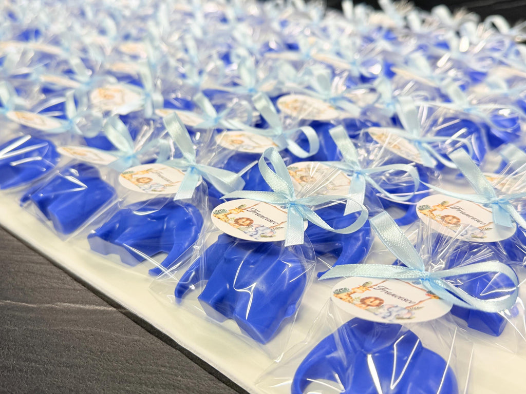 SAPONE "ELEFANTINO" con sacchetto trasparente e tag personalizzato