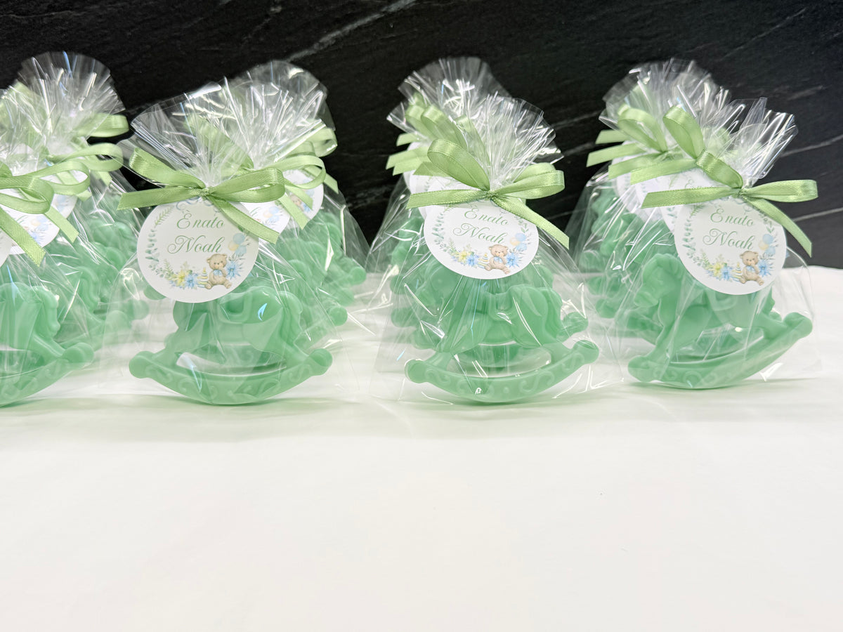 SAPONE "CAVALLO a DONDOLO" con sacchetto trasparente e tag personalizzato