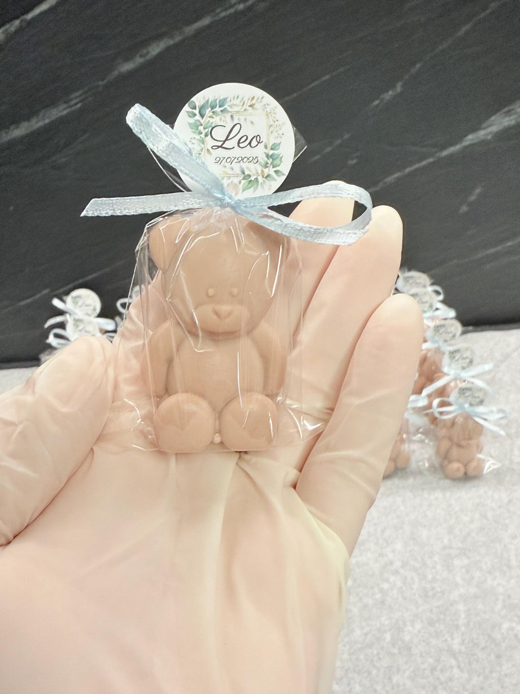 "ORSETTO" SOAP customized with transparent bag and personalized tag