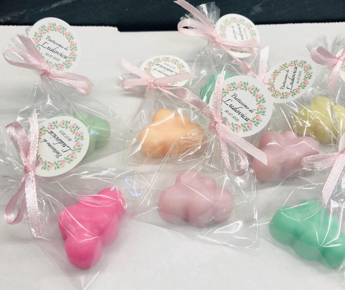 MINI SAPONE "NUVOLETTA" con sacchetto trasparente e tag personalizzato