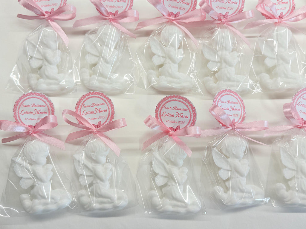 SAVON "ANGIOLETTO" avec sachet transparent et étiquette personnalisée