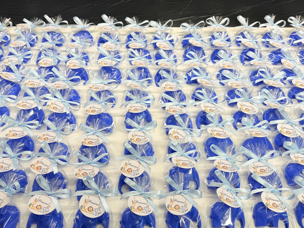 SAPONE "ELEFANTINO" con sacchetto trasparente e tag personalizzato
