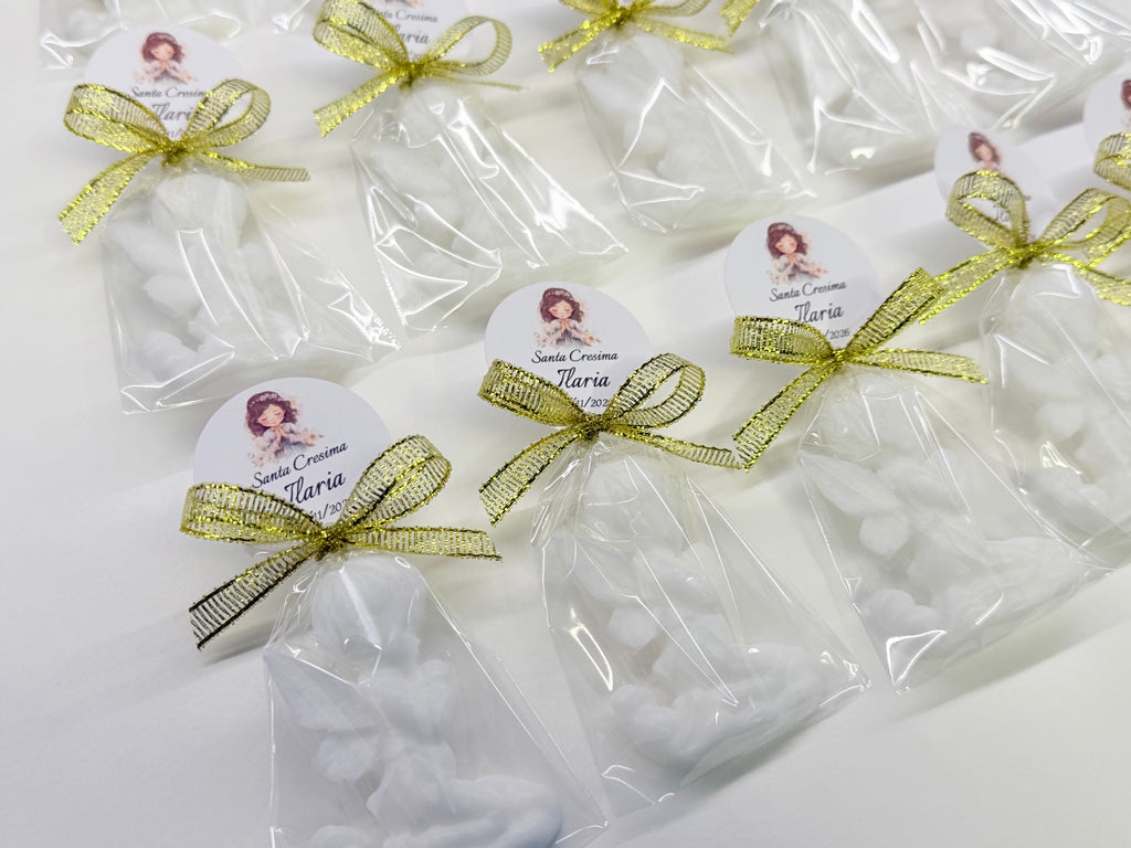 SAPONE "ANGIOLETTO"  con sacchetto trasparente e Tag personalizzato