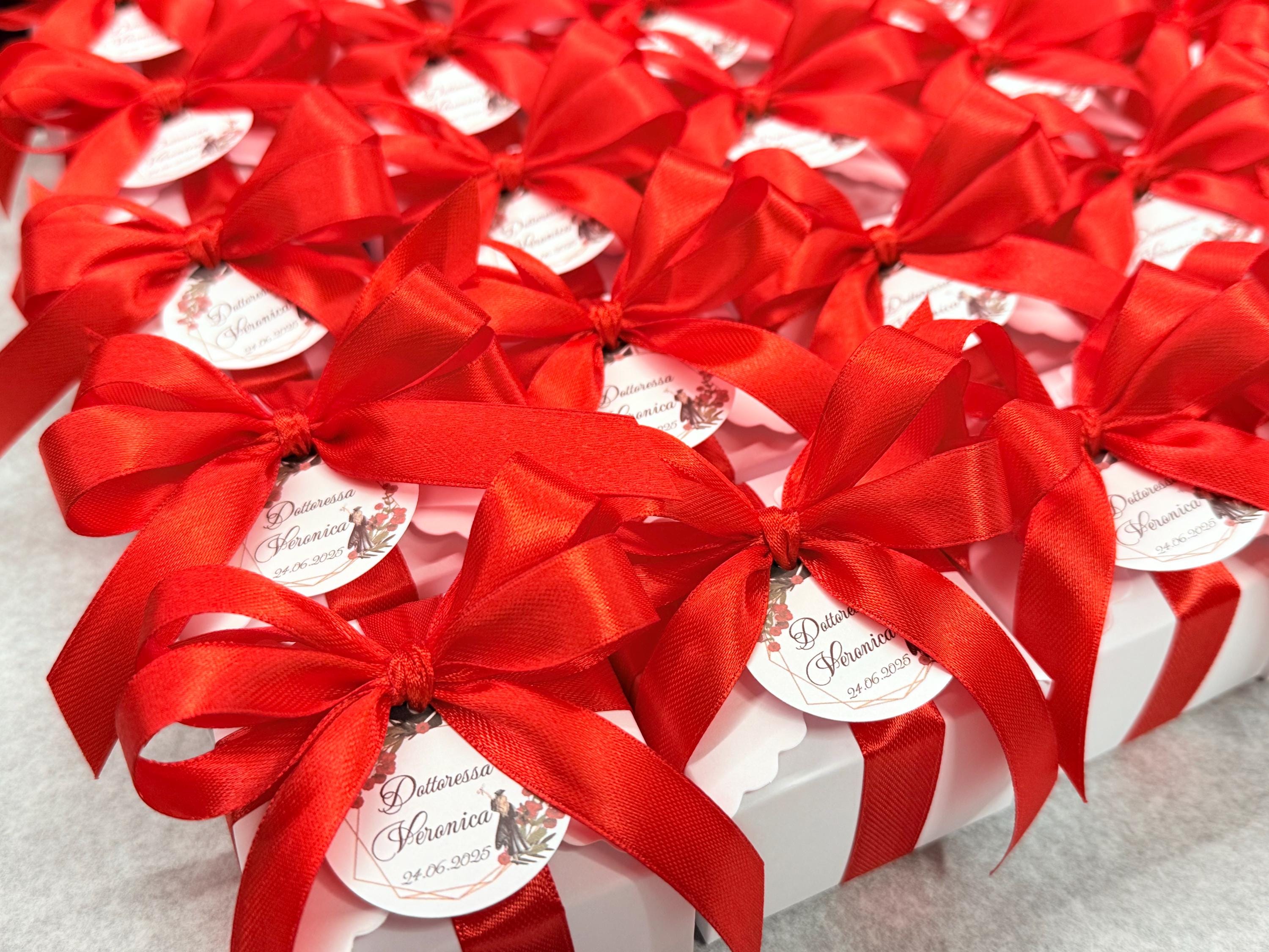BOUGIE CHOUETTE INODORE avec boîte et dragées personnalisées/cadeaux de fin d'études/cadeau pour invités