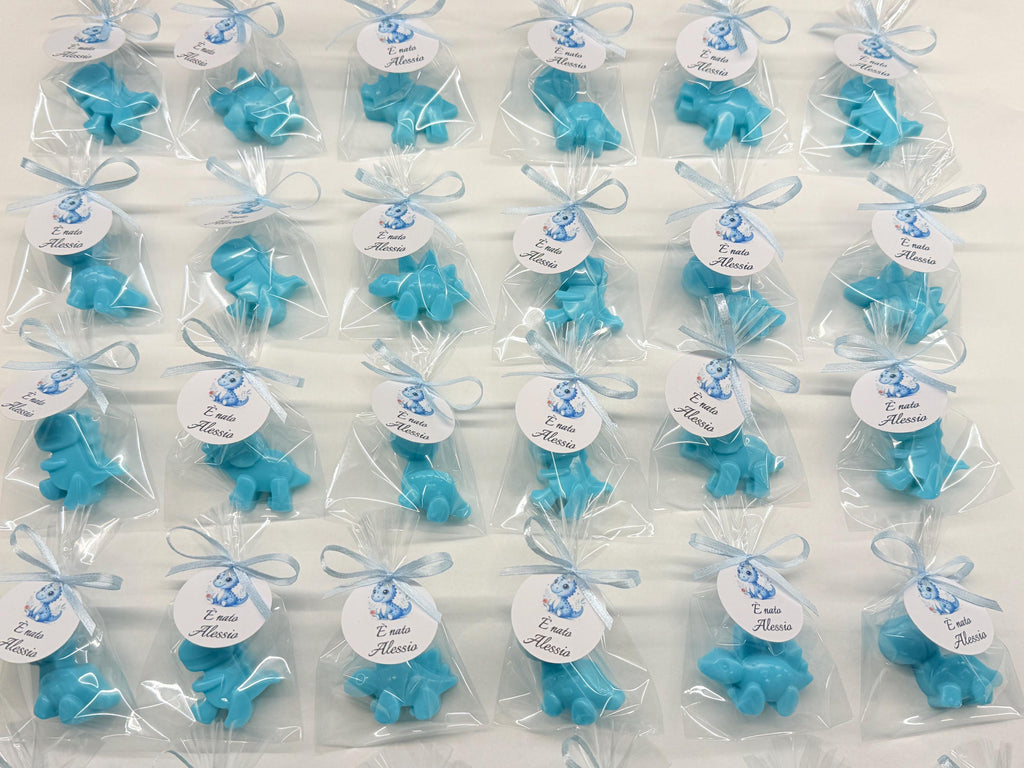 Mini "DINOSAUR" soaps with clear bag and personalized tag