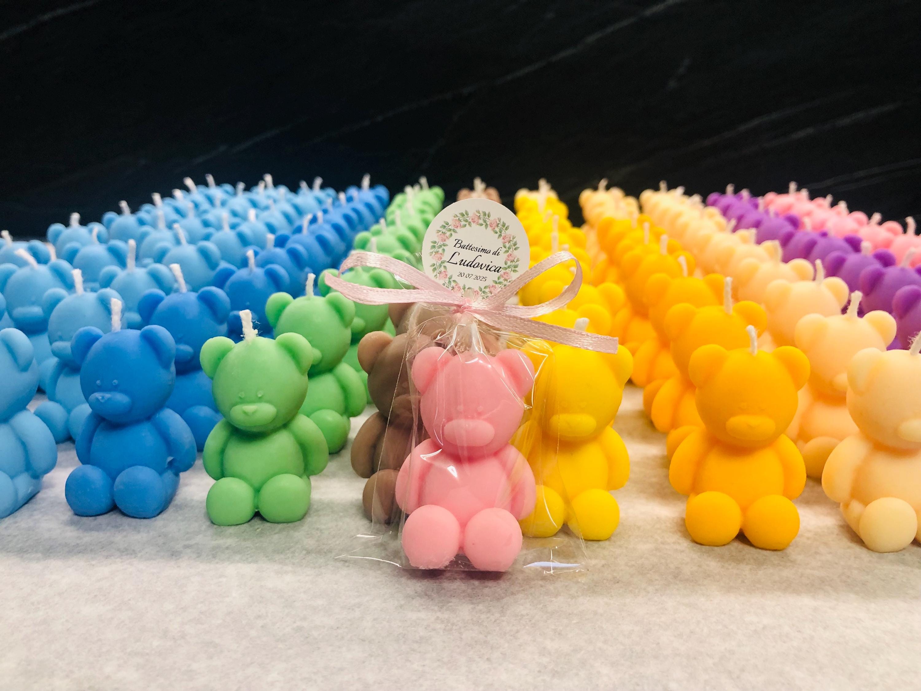 CANDELE "ORSETTO" INODORE  con sacchetto trasparente