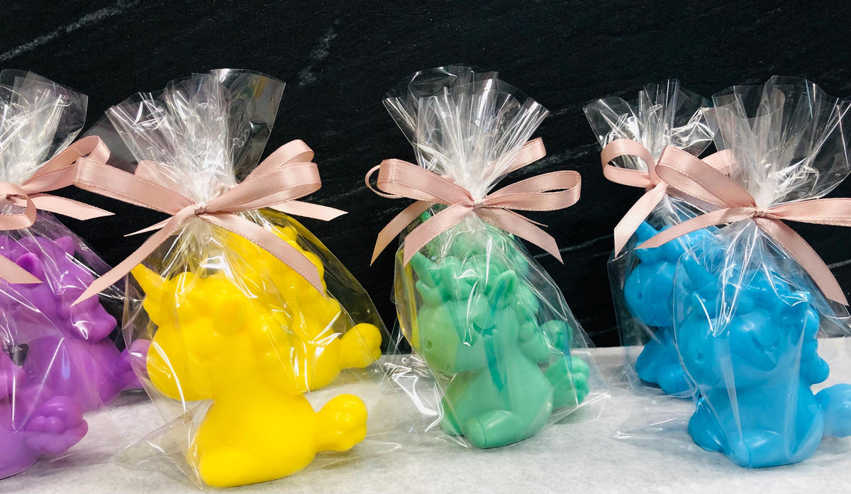 SAPONE "UNICORNO" con sacchetto trasparente e tag personalizzato