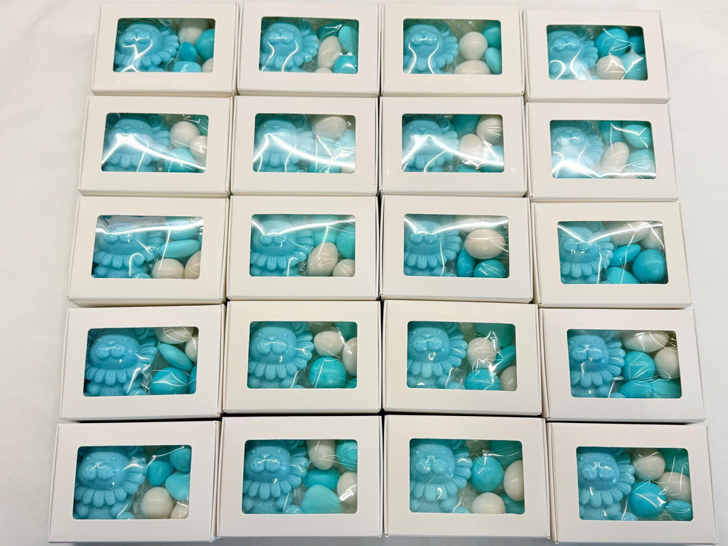 SAVON LIONCEAU PERSONNALISÉ avec boîte et dragées/bonbonnières baptême/naissance/anniversaire enfants/baby shower/Safari/cadeau pour invités
