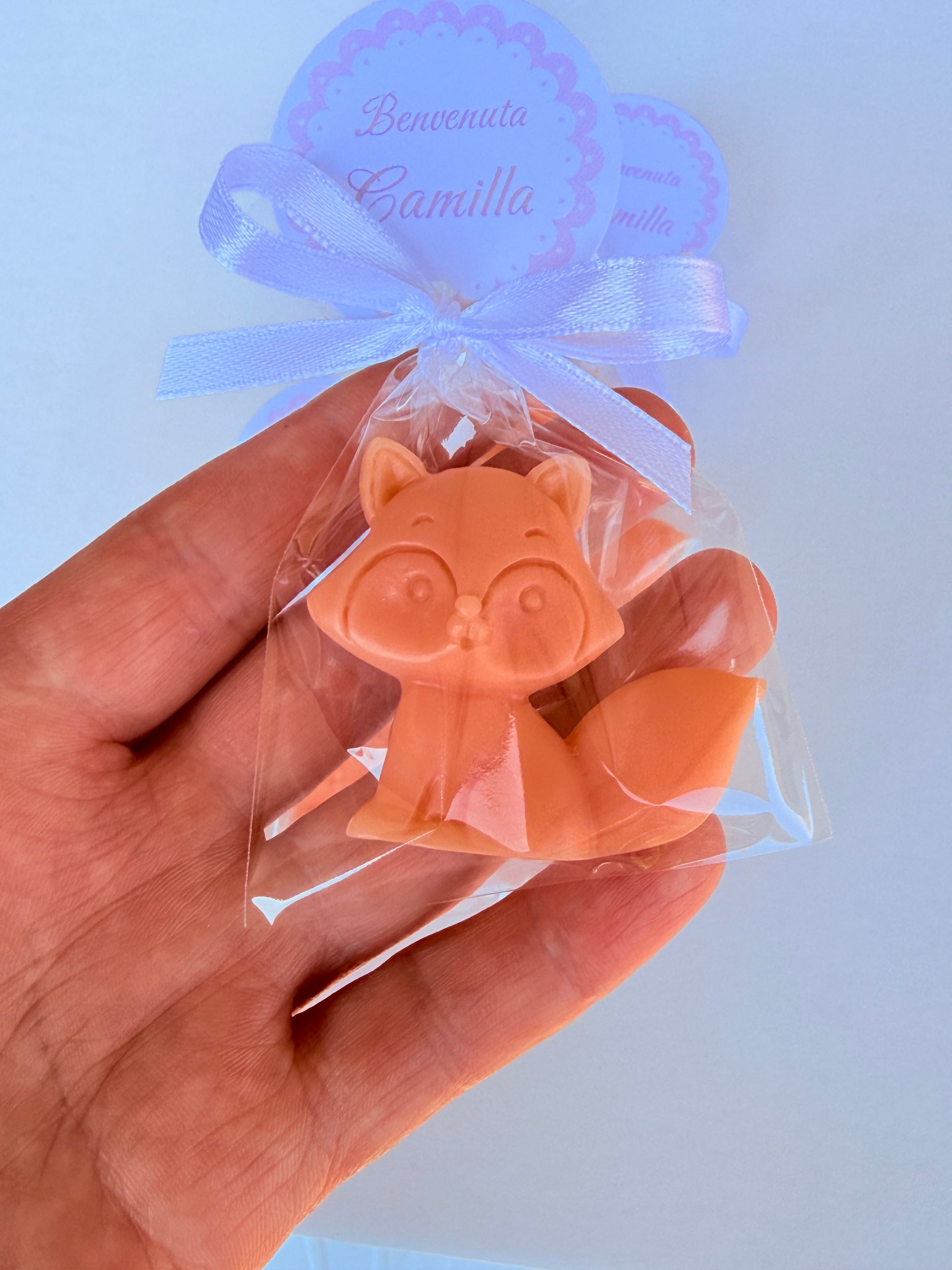 SAPONE "VOLPINA" con sacchetto trasparente e tag personalizzato