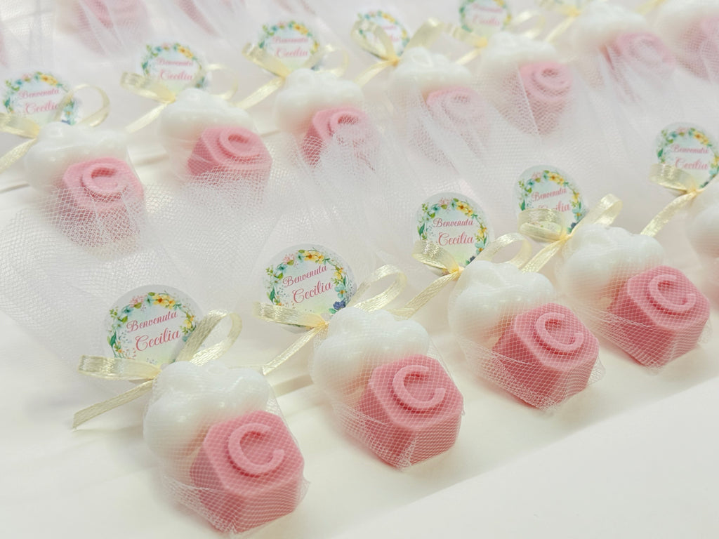 Heart-shaped Soap + Letter with Tulle, Confetti, and Personalized Tag