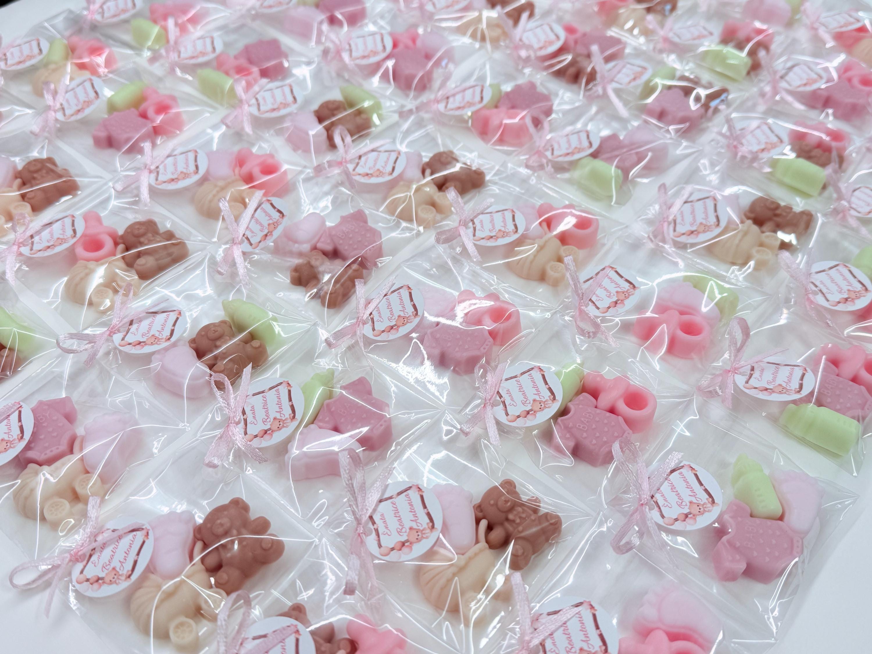 Mix of 3 mini BIRTH soaps with clear bag and personalized tag