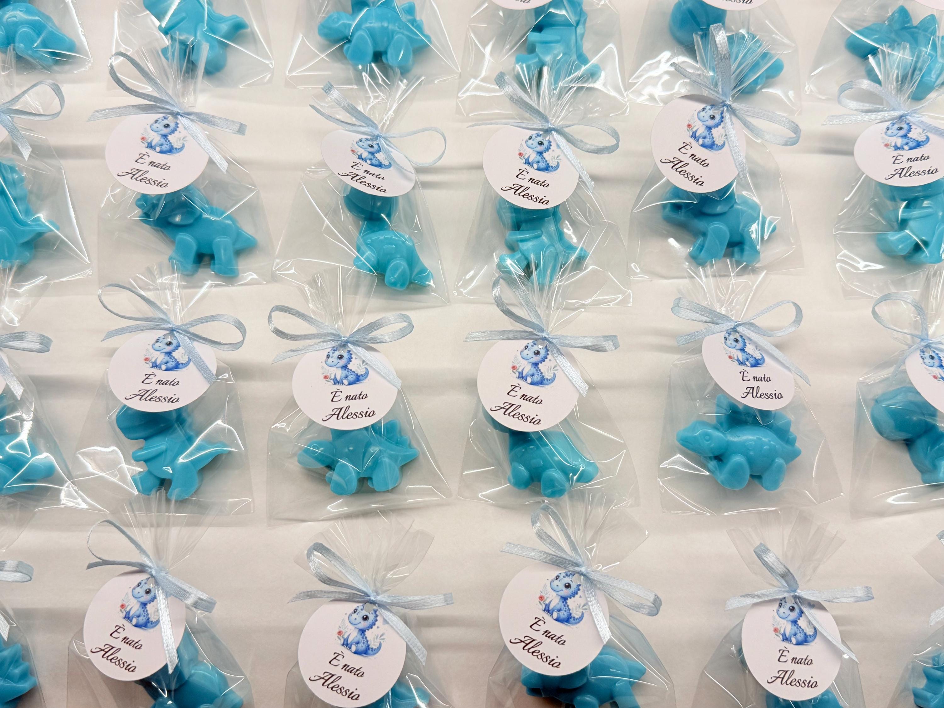 Mini "DINOSAUR" soaps with clear bag and personalized tag