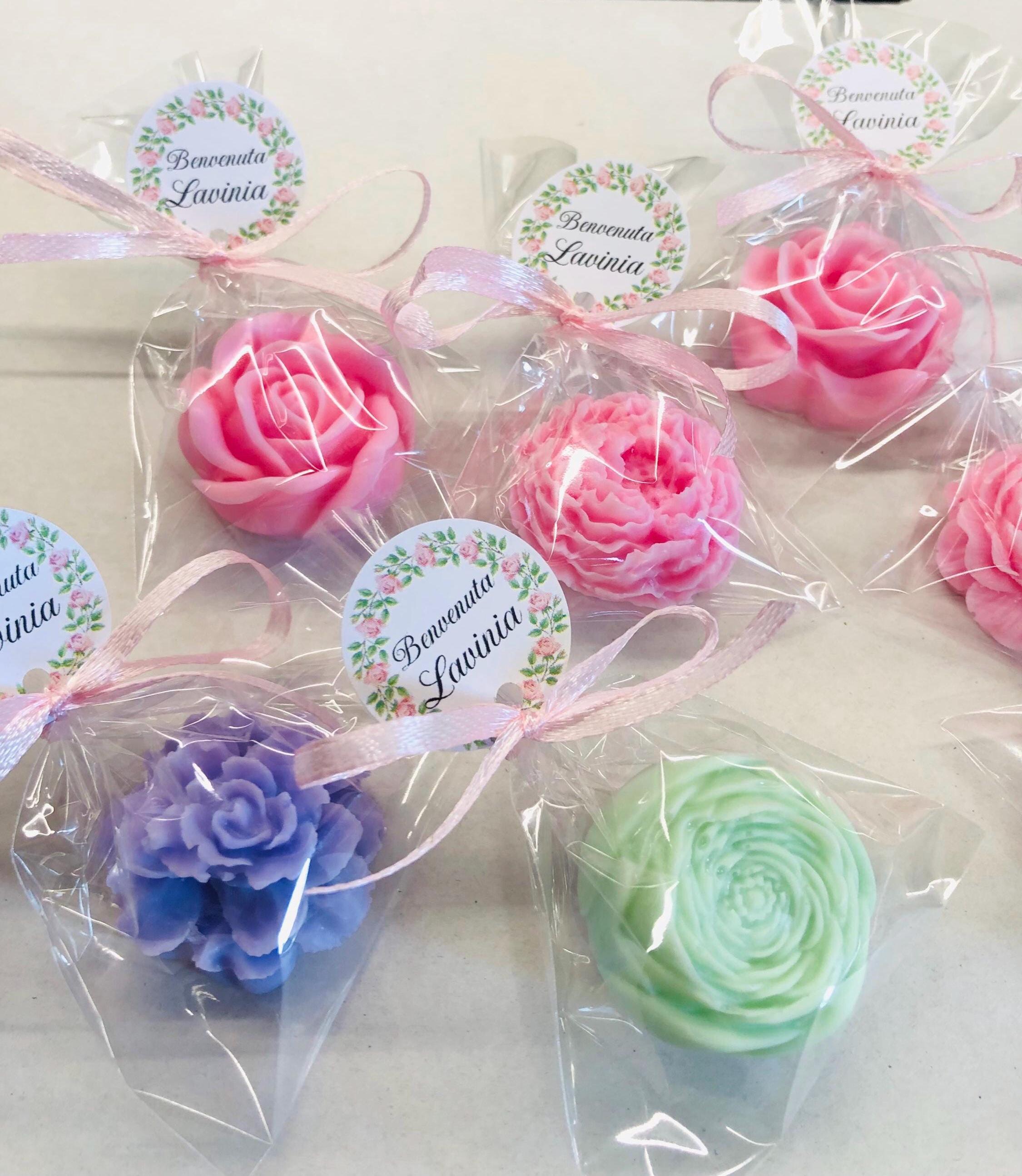 SAPONE MIX "PICCOLI FIORI" con sacchetto trasparente e tag personalizzato
