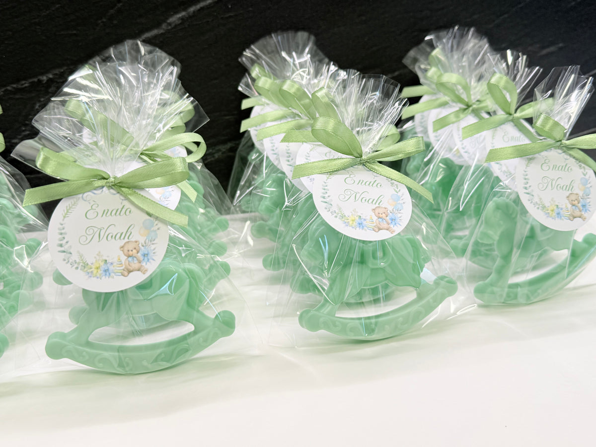 SAPONE "CAVALLO a DONDOLO" con sacchetto trasparente e tag personalizzato