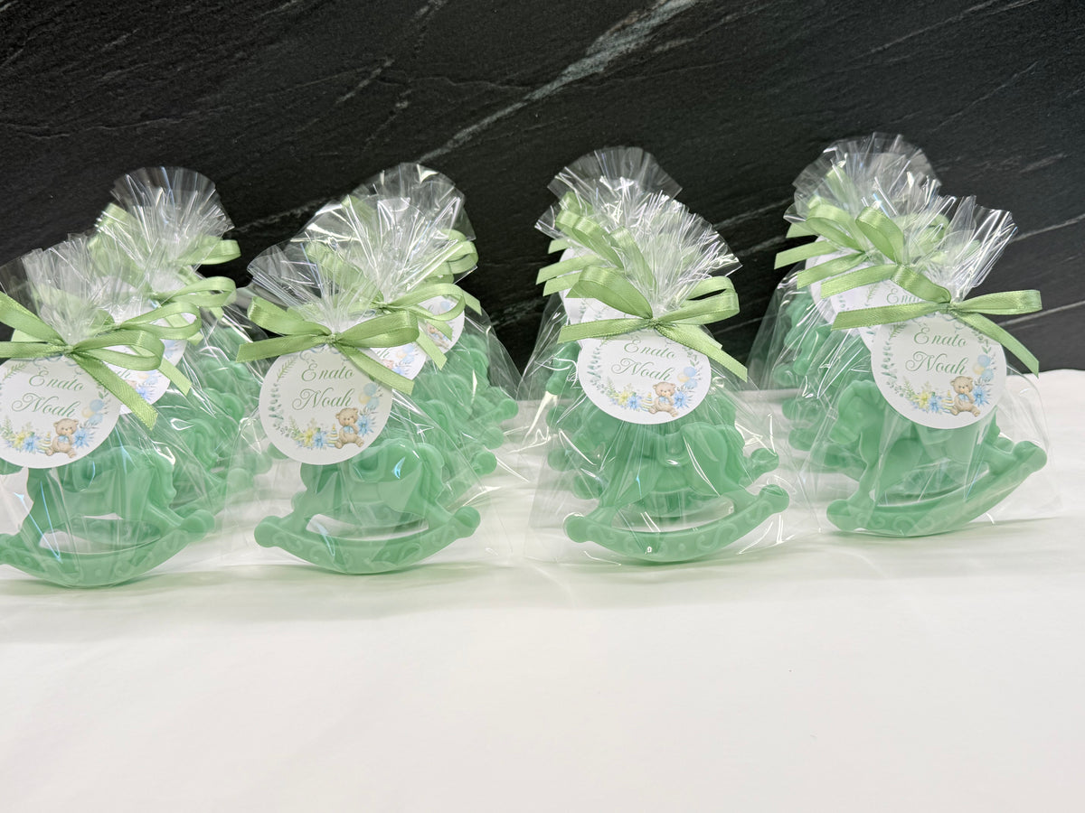 SAPONE "CAVALLO a DONDOLO" con sacchetto trasparente e tag personalizzato