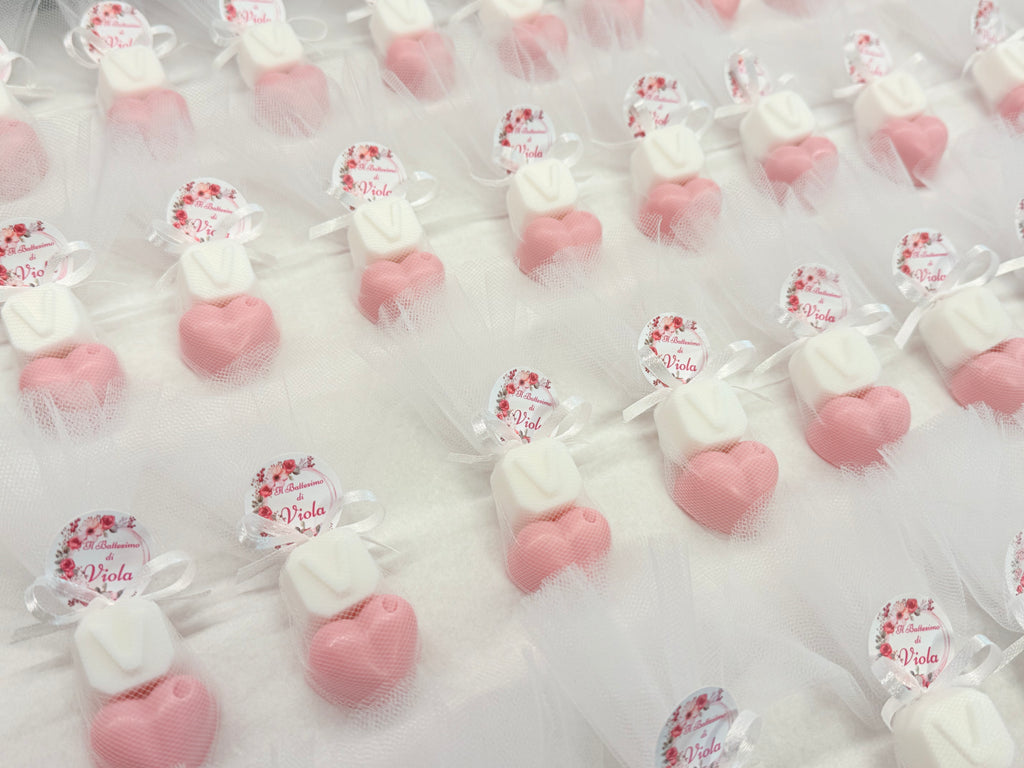 Heart-shaped Soap + Letter with Tulle, Confetti, and Personalized Tag