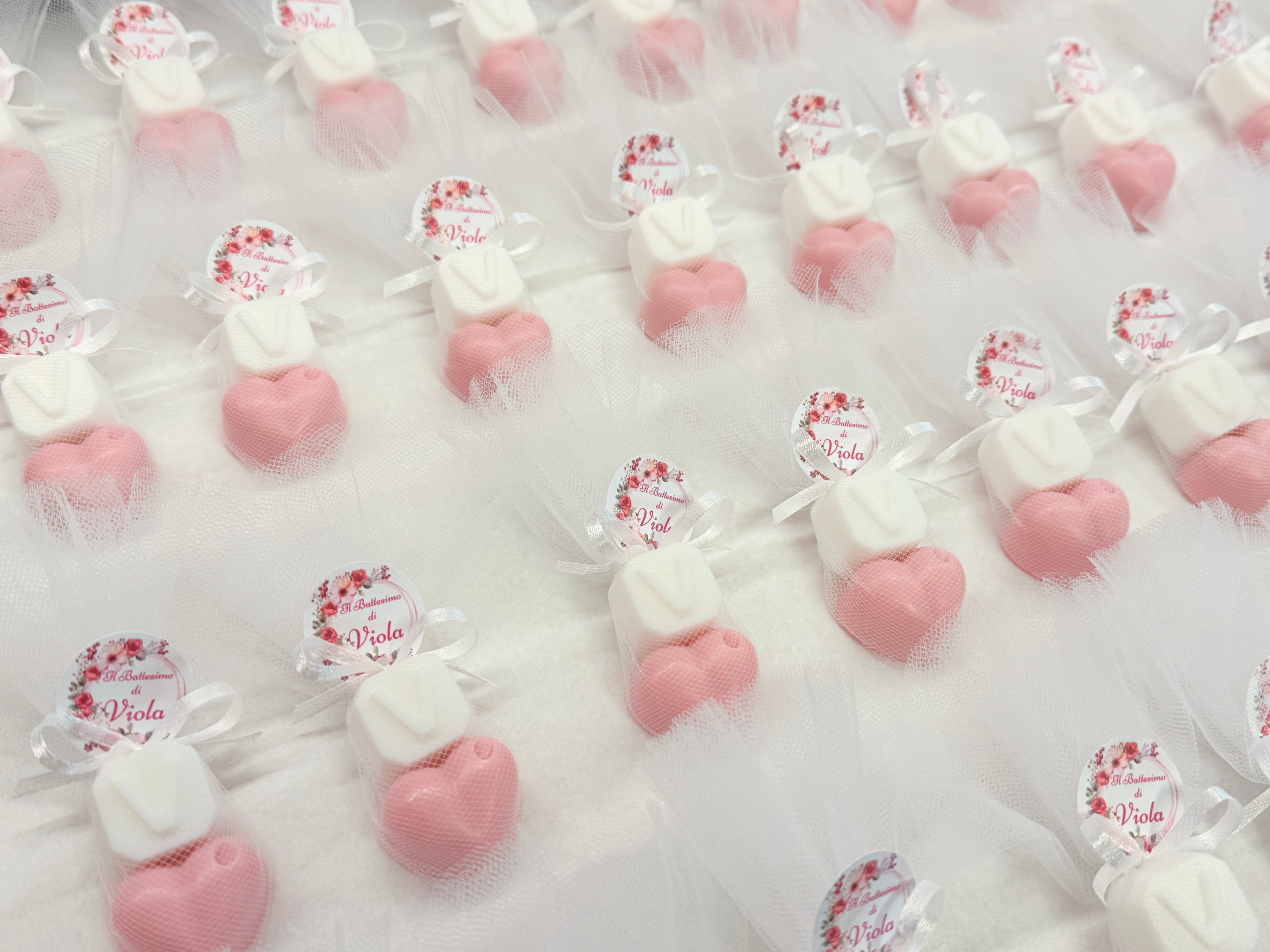 Heart-shaped Soap + Letter with Tulle, Confetti, and Personalized Tag