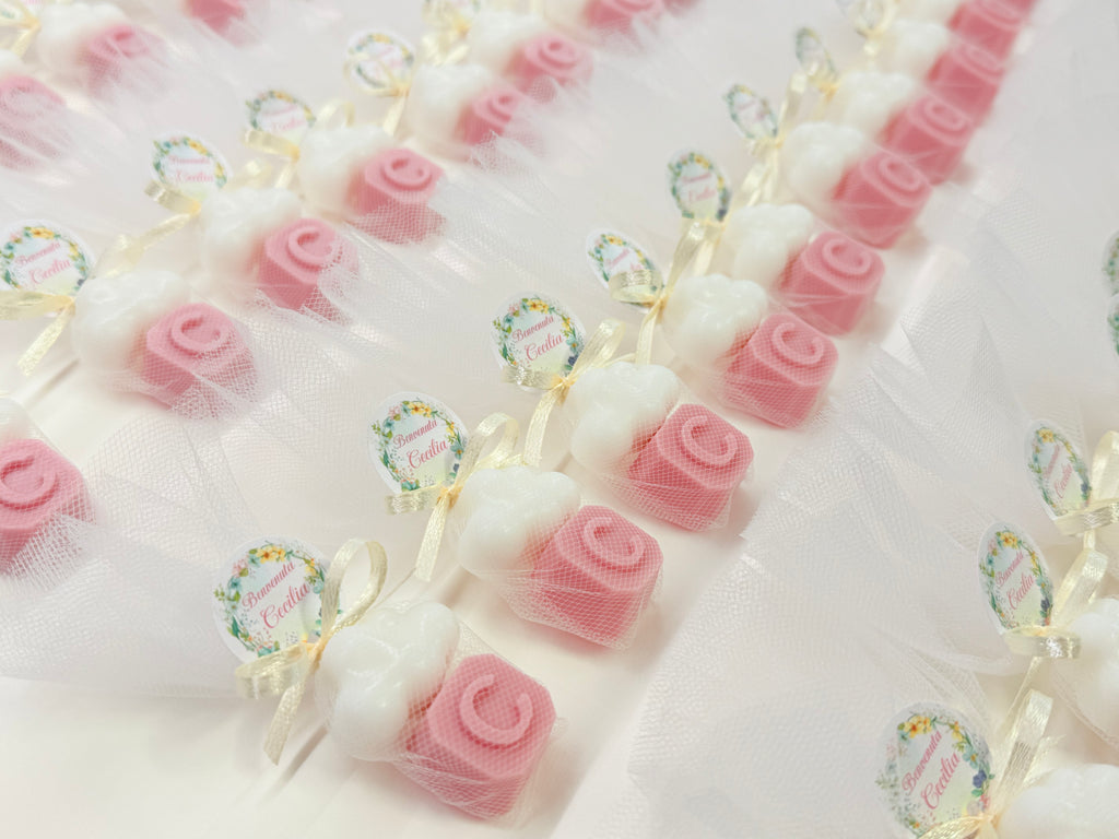 Heart-shaped Soap + Letter with Tulle, Confetti, and Personalized Tag