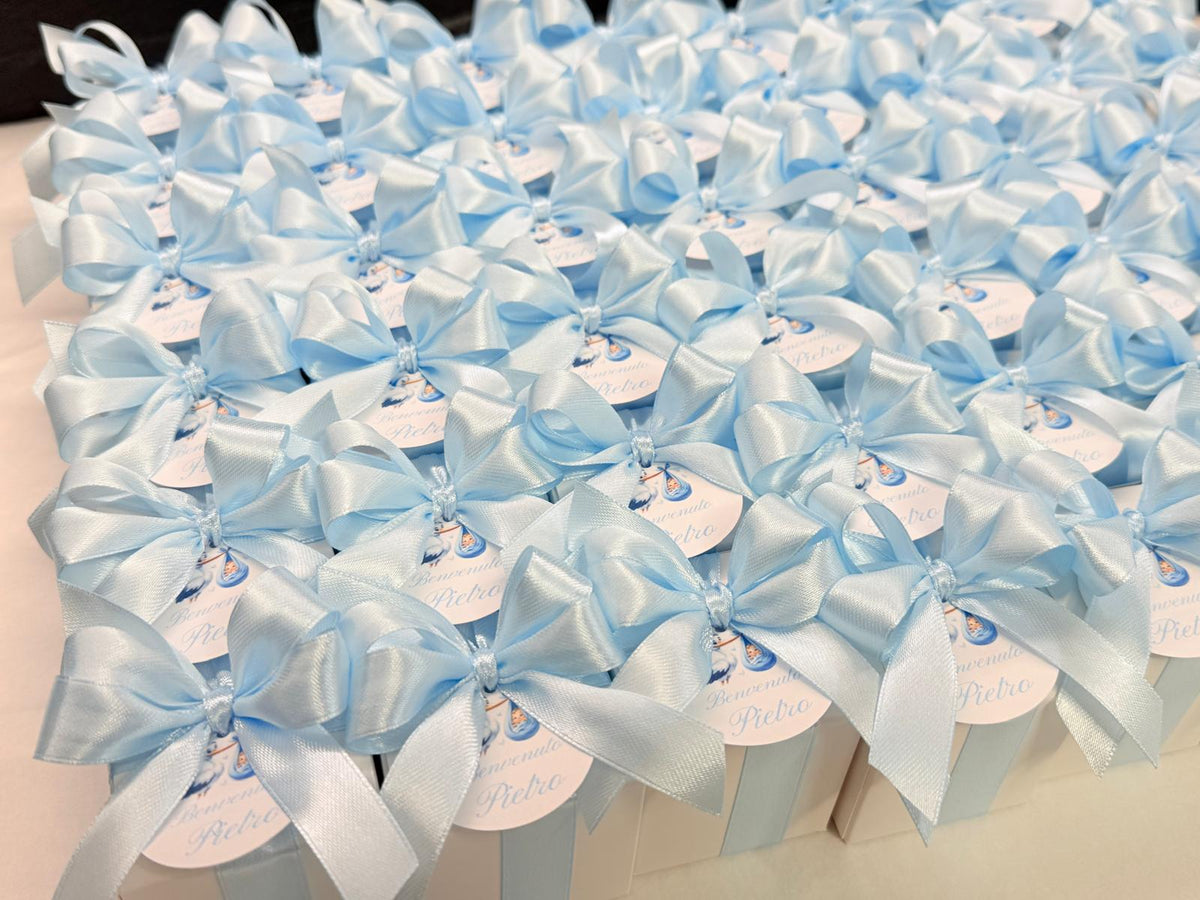 SAPONE MIX "ANIMALETTI" con scatola, 7 confetti cuoricino e tag personalizzato
