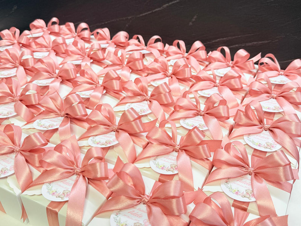 CANDELA Profumata "ORSETTO GRANDE + CAMPANELLINO" con Scatola, Confetti e Tag Personalizzato
