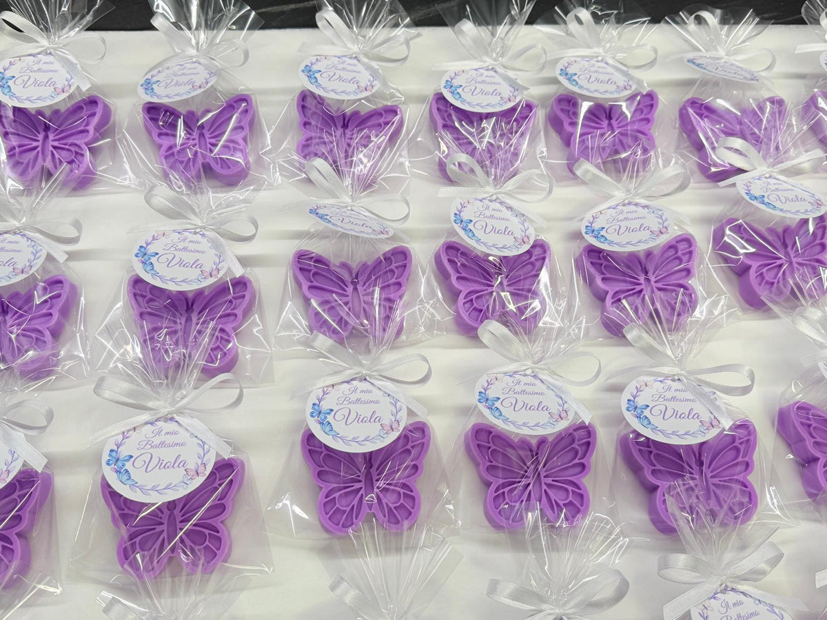 SAPONE "FARFALLA ORIGAMI"  con Sacchetto Trasparente e Tag Personalizzato