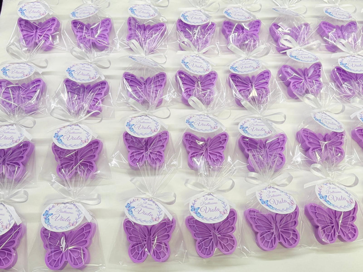 SAPONE "FARFALLA ORIGAMI"  con Sacchetto Trasparente e Tag Personalizzato