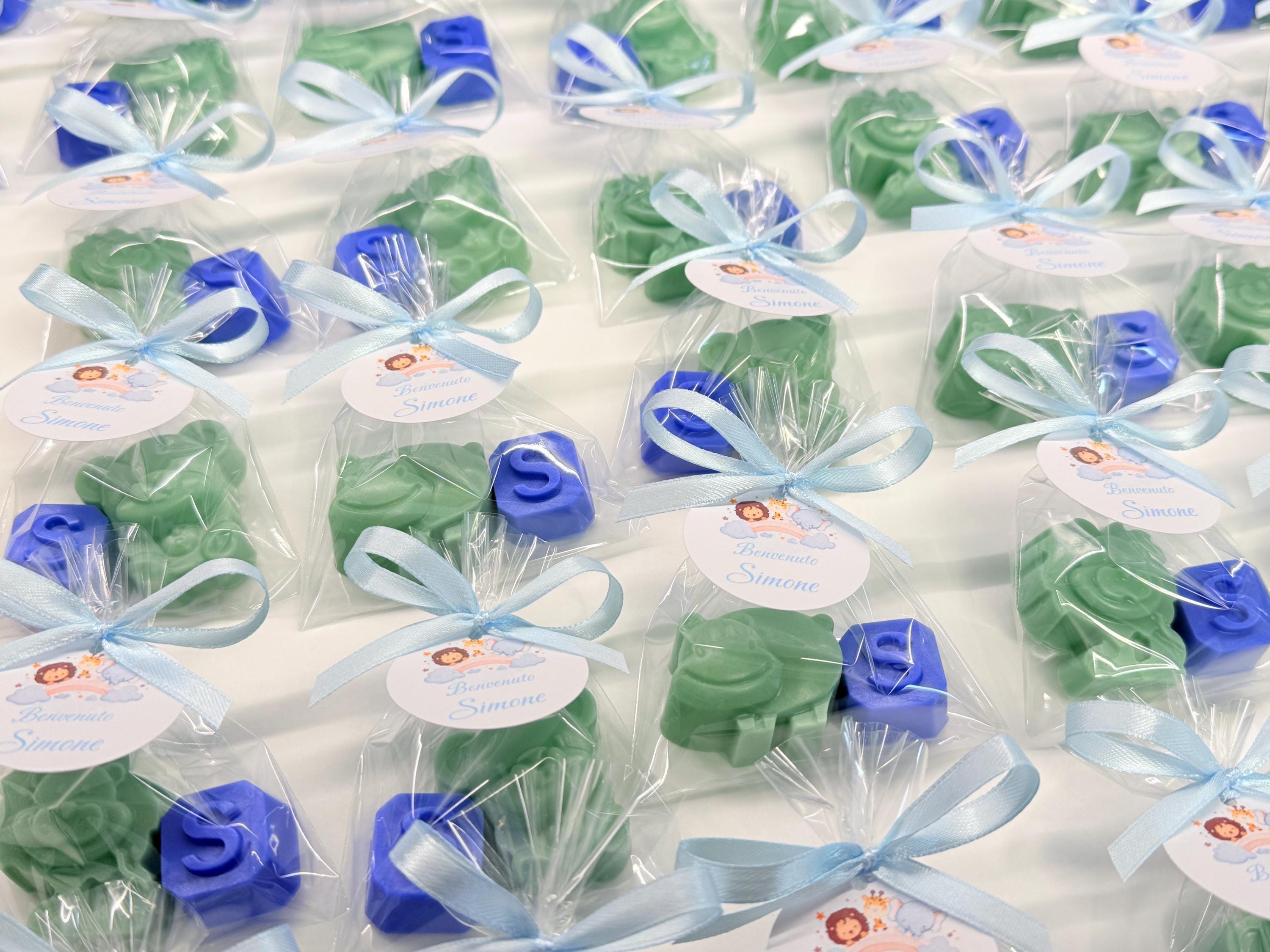SAVON "PETITS ANIMAUX + LETTRE" avec sachet transparent et étiquette personnalisée