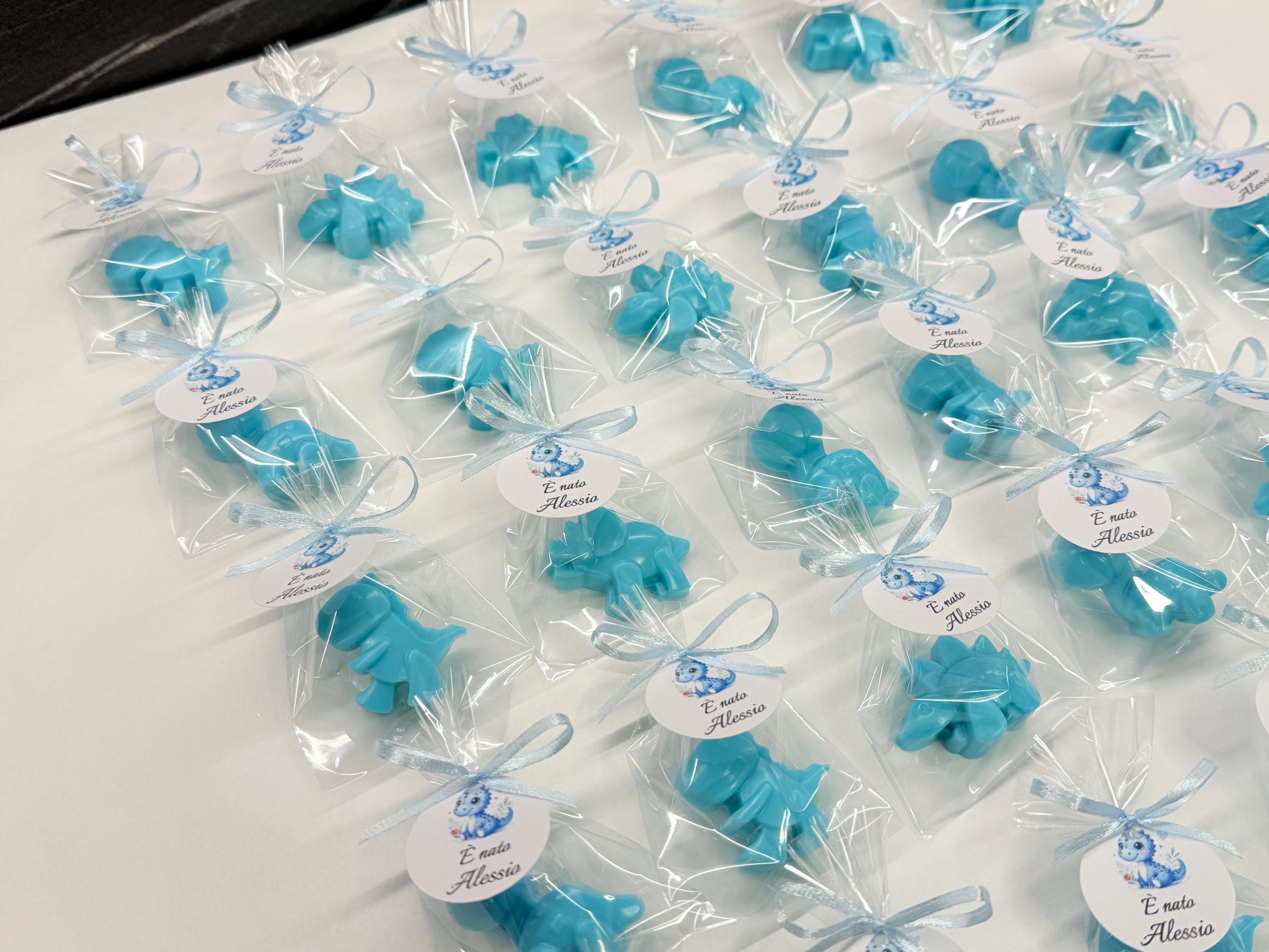 Mini "DINOSAUR" soaps with clear bag and personalized tag